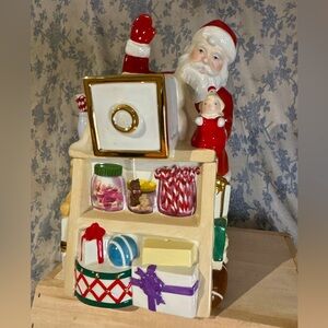 VTG Lenox Holiday Village Collection Santa Musical Candy Box